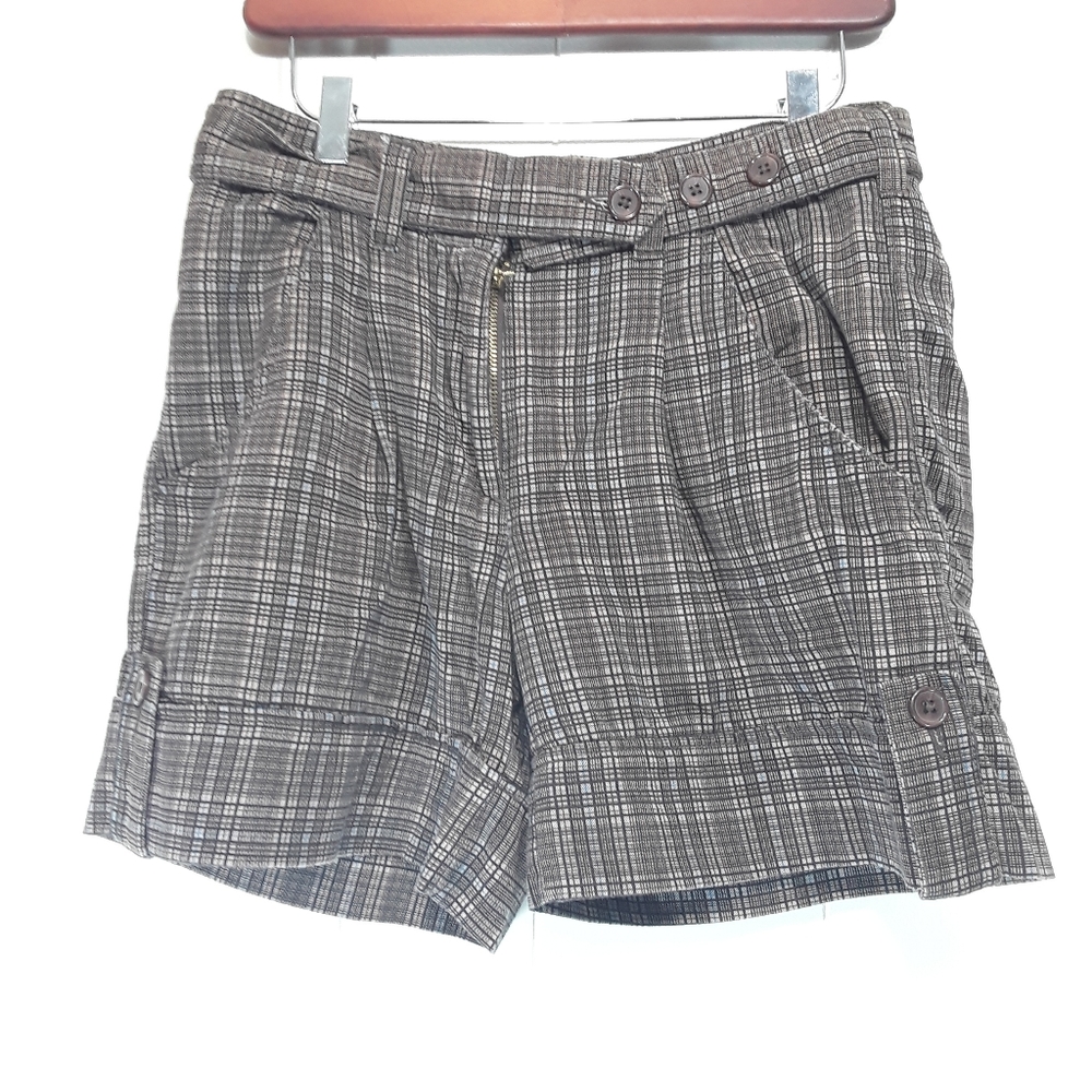 Triple Nickel plaid  gray / black trouser shorts Size Small